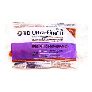 Seringa de insulina BD 8mm/0,3ml Ultra-Fine cx/100 unid.