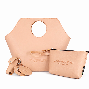 KIT FEMME NUDE | Bolsa Prática | Necessaire Carteira | Porta Batom com Espelho Integrado