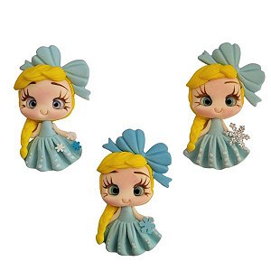 APLIQUE BISCUIT COLEÇÃO MIMOS PRINCESA ELSA FROZEN (6,5CM) - 1 UNIDADE