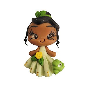APLIQUE BISCUIT COLEÇÃO MIMOS PRINCESA TIANA (6,5CM) - 1 UNIDADE