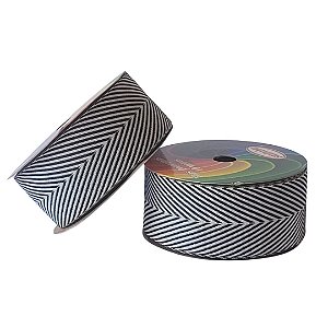 FITA SINIMBU DECORADA ESPINHA DE PEIXE PRETO COR-04 (38MM) - 10 METROS