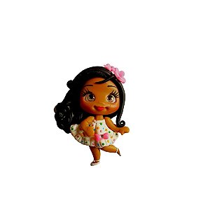 APLIQUE BISCUIT MENINA VESTIDO POÁ COLORIDO (6,5CM) - 1 UNIDADE