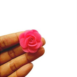 FLOR ENCANTO VOAL ROSA PINK (3,5CM) - 1 UNIDADE