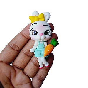 APLIQUE BISCUIT COELHA COM CENOURA PÁSCOA (6,0CM) - 1 UNIDADE
