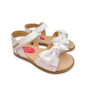 Sandália Infantil Menina Gambo Laço Branca