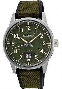 Relógio Seiko Masculino Verde Militar Quartzo SUR323P1