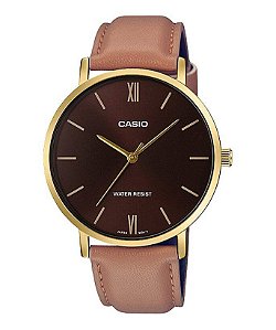 Relógio Masculino Casio Quartzo MTP-VT01GL-5B Pulseira Couro