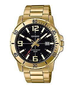 Relógio Masculino Casio MTP-VD01G-1B Dourado Mostrador Preto