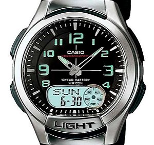 Relógio Casio Masculino Anadigi Aq-180wd-1bvdf Aço Inox