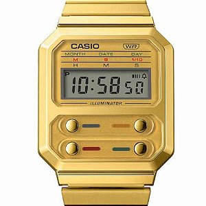 Relógio Casio Vintage A100weg-9adf Retro Futurista