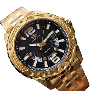 Relógio Vip Nautilus Banhado a Ouro MH-6376