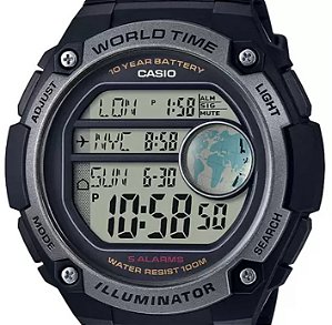 Relógio Casio Masculino Digital AE-3000W-1AVDF