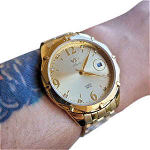 Relógio Feminino Vip Ma-1307 4 Dourado Calendário