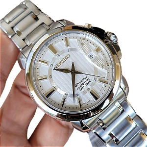 Relógio Seiko Masculino Premier Snq155b1 Safira E Perpetual