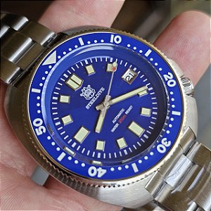 Relógio Submariner Steeldive Coroa De Rosca Homage Turtle