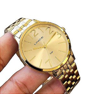 Relógio Feminino Lince Banhado a Ouro LRGH076L