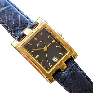 Relógio Analógico Bulova Vintage 97M46 Feminino Pulseira De Couro