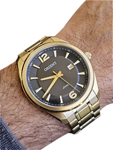Relógio Orient Analógico Dourado Masculino Mgss1165 G2kx