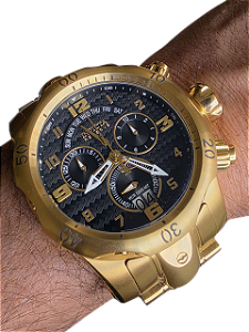 Relógio Invicta 17634 Original Potência, Estilo E Luxo Swiss Dourado Dourado Preto