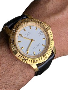 Relógio ESQ by Movado Suíço ETA Quartz 100m Dourado com Pulseira de Couro