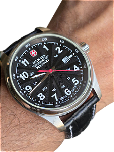 🔥⛑️ Relógio Swiss Military Wenger – Clássico Militar - Mostrador 3D Hipnotizante 😍