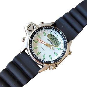 🌊⏱️ Relógio Sanda Aqualand Esportivo Branco