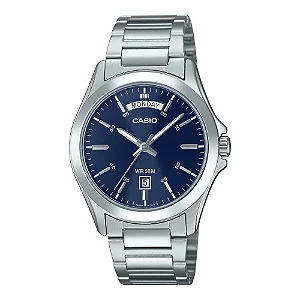 Relógio Masculino Casio MTP-1370D-2A2VDF Azul Calendário Duplo