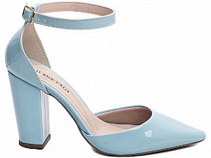 Sapato Feminino Scarpin Salto Social 65-03GA Verniz Azul