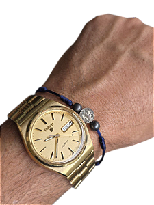 Relógio Masculino Pulsar Quartz Calendário Vintage Dourado