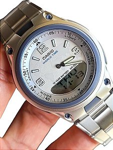 Relógio Masculino Casio World Time Anadigi Aw-80d-7a2vdf - Prateado 7a2