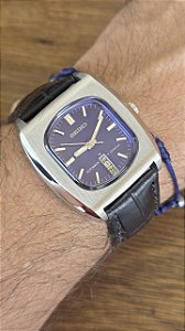 SEIKO 7006 AUTOMATIC TV ANOS 70 AZUL 36MM REVISADO