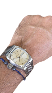 Bulova Automático Suíço Anos 70 🇨🇭 Caixa TV Rara! Calendário Duplo Original e Revisado 🔥⌚️