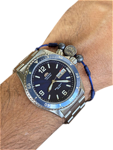 Relógio Orient Mako I Primeira Geração Automático Diver 200m Prateado Azul