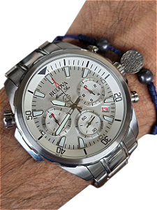 ⌚️ Bulova Marine Star Cronógrafo 96B255 Aço 2010 Diver Style 45mm Completo Estojo Original