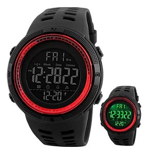 RELÓGIO MASCULINO DIGITAL SKMEI 1251 ESPORTIVO ARO VERMELHO