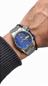 Relógio Seiko Automático Azul Bicolor Vintage Ano 2006 7s26