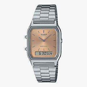 Relógio Feminino Casio Vintage Ana-Digi AQ-230A-4AMQYDF