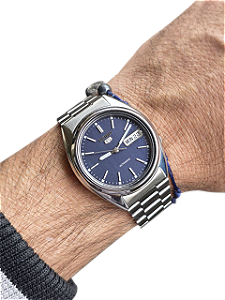 Seiko 5 Automático Azul 7S26B Ano 2007 Aço Inox Colecionável