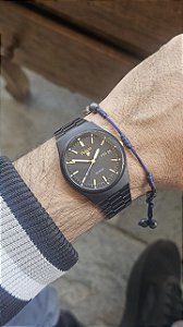 Pulsar Quartz Y713 Preto PVD Day Date 1984 Vintage Raríssimo