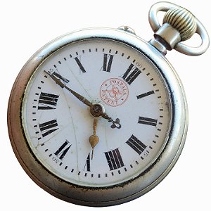 Relógio De Bolso Postala Patent Suiço Ano 1910 Corda Manual