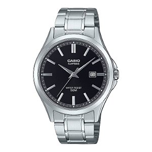 Relógio Masculino Casio Vidro Cristal Safira MTS-115D-1AVDF Preto