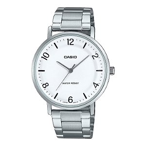 Relógio Casio Masculino MTP-VT03D-7BDF Branco Aço Inox Quartz Original