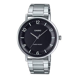 Relógio Casio Masculino MTP-VT03D-1BDF Preto Aço Inox Quartz Original
