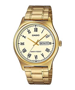 Relógio Casio MTP-V006G-9BUDF Dourado Romano Dia Data Quartz