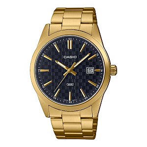 Relógio Casio MTP-VD03G-1AUDF Dourado Preto Aço Quartz Data