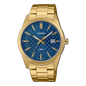 Relógio Casio MTP-VD03G-2AUDF Dourado Azul Aço Quartz Data