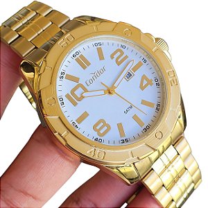 Relógio Masculino Condor Dourado CO2115KUQ Calendário Quartzo