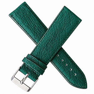 Pulseira Chainon P/ Relógio Couro De Porco 24mm Verde Escuro
