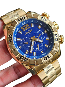 Relógio Masculino Condor Cronógrafo COVD33AA Quartzo Azul