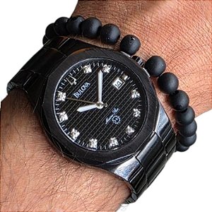 Relógio Bulova Marine Star Diamond 98D008 Ano 2008 Black PVD